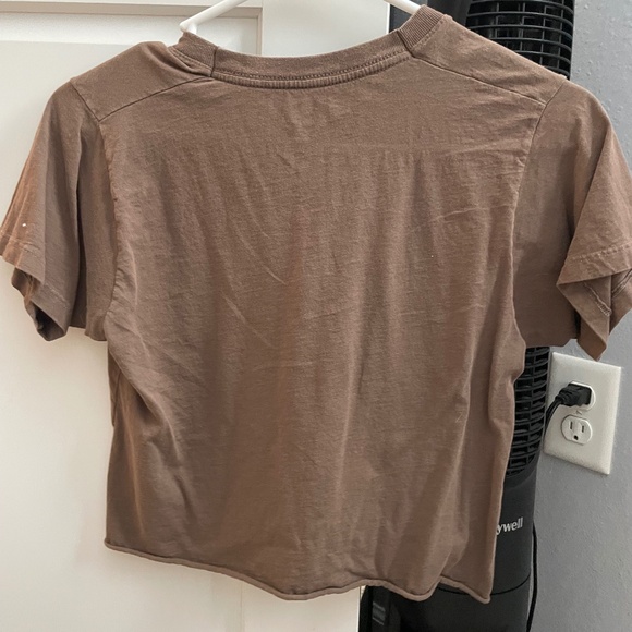 One Size Cropped Brown John Galt Tee - Picture 2 of 2